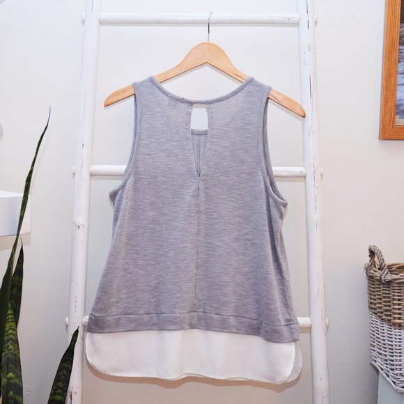 NWT J. Crew Grey White Tank Top - Picture 3 of 3